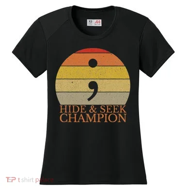 Coder Hide And Seek Champion Semi Colon Coding Programmer Women's Cooling Performance Crew T-Shirt