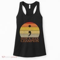 Coder Hide And Seek Champion Semi Colon Coding Programmer Women's Tank Top thumb 0
