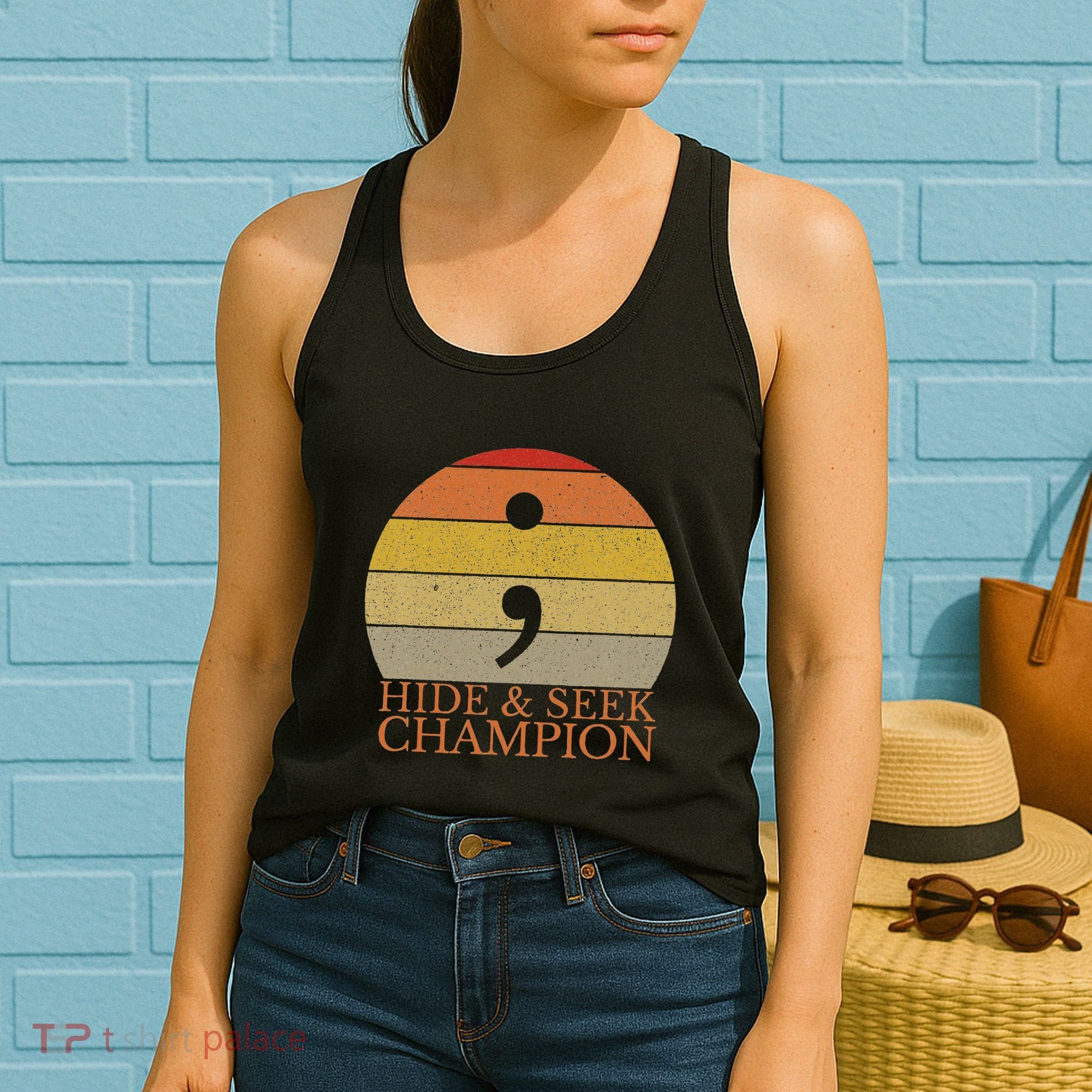Coder Hide And Seek Champion Semi Colon Coding Programmer Women's Tank Top
