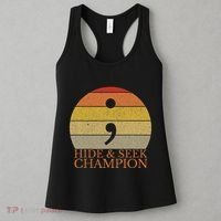 Coder Hide And Seek Champion Semi Colon Coding Programmer Women's Tank Top thumb 3