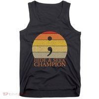 Coder Hide And Seek Champion Semi Colon Coding Programmer Tank Top thumb 0