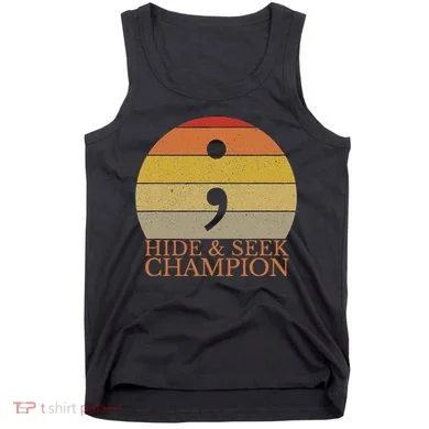Coder Hide And Seek Champion Semi Colon Coding Programmer Tank Top