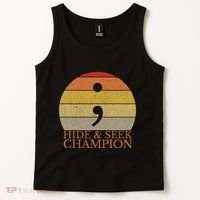 Coder Hide And Seek Champion Semi Colon Coding Programmer Tank Top thumb 2