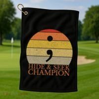 Coder Hide And Seek Champion Semi Colon Coding Programmer Golf Towel thumb 1