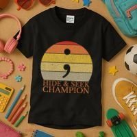 Coder Hide And Seek Champion Semi Colon Coding Programmer Kids T-Shirt thumb 3