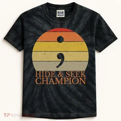Coder Hide And Seek Champion Semi Colon Coding Programmer Kids Tie-Dye T-Shirt