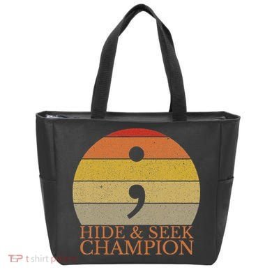 Coder Hide And Seek Champion Semi Colon Coding Programmer Tote Bag