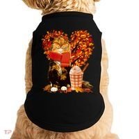 Cute Happy Autumn Cat With Pumpkin Spice Drink Fall Lover Doggie Tank thumb 0