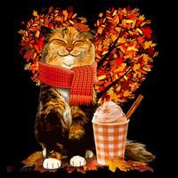 Cute Happy Autumn Cat With Pumpkin Spice Drink Fall Lover Coffee Mug thumb 5
