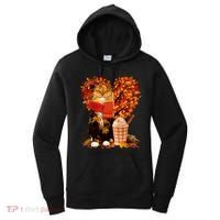 Cute Happy Autumn Cat With Pumpkin Spice Drink Fall Lover Women's Hoodie thumb 0