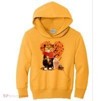 Cute Happy Autumn Cat With Pumpkin Spice Drink Fall Lover Kids Hoodie thumb 0