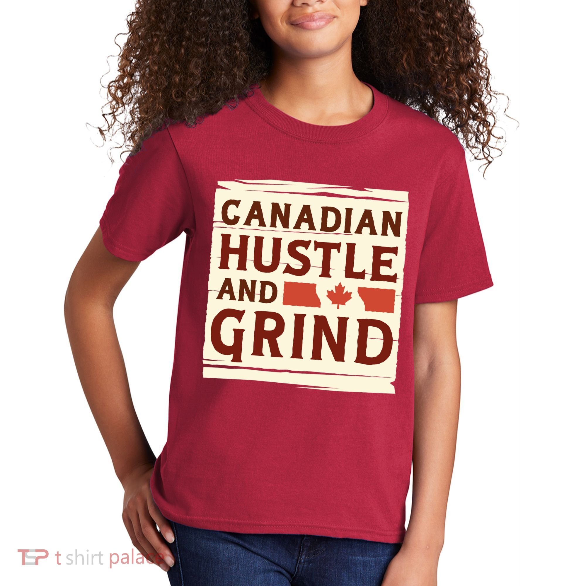 Canadian Hustle And Grind Kids T-Shirt