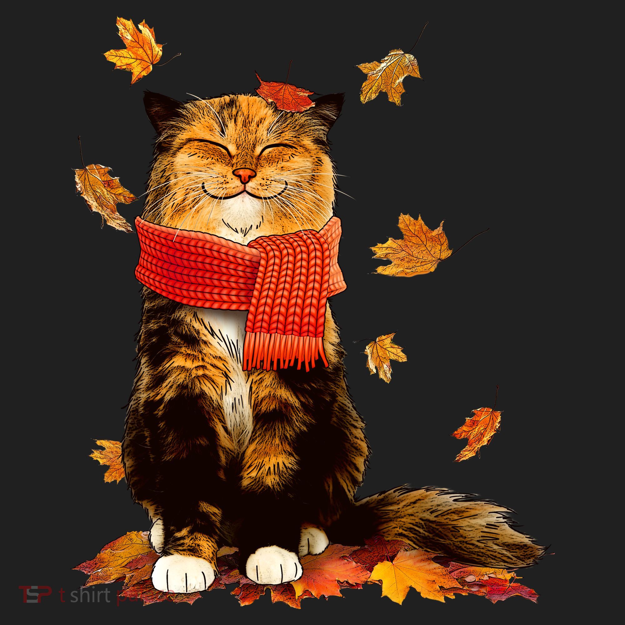 Cute Happy Autumn Cat Fall Season Lover Beanie