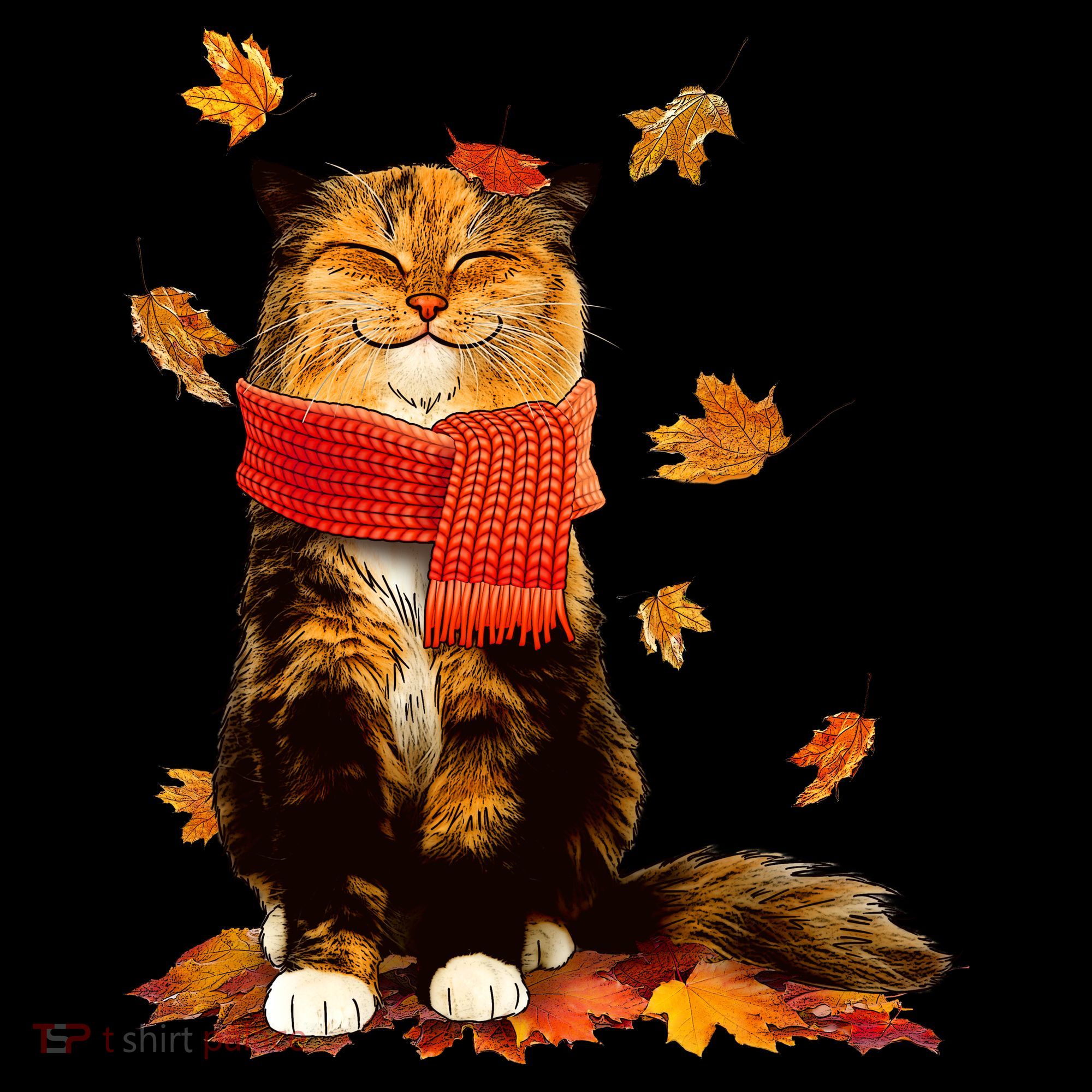 Cute Happy Autumn Cat Fall Season Lover Women's Hoodie