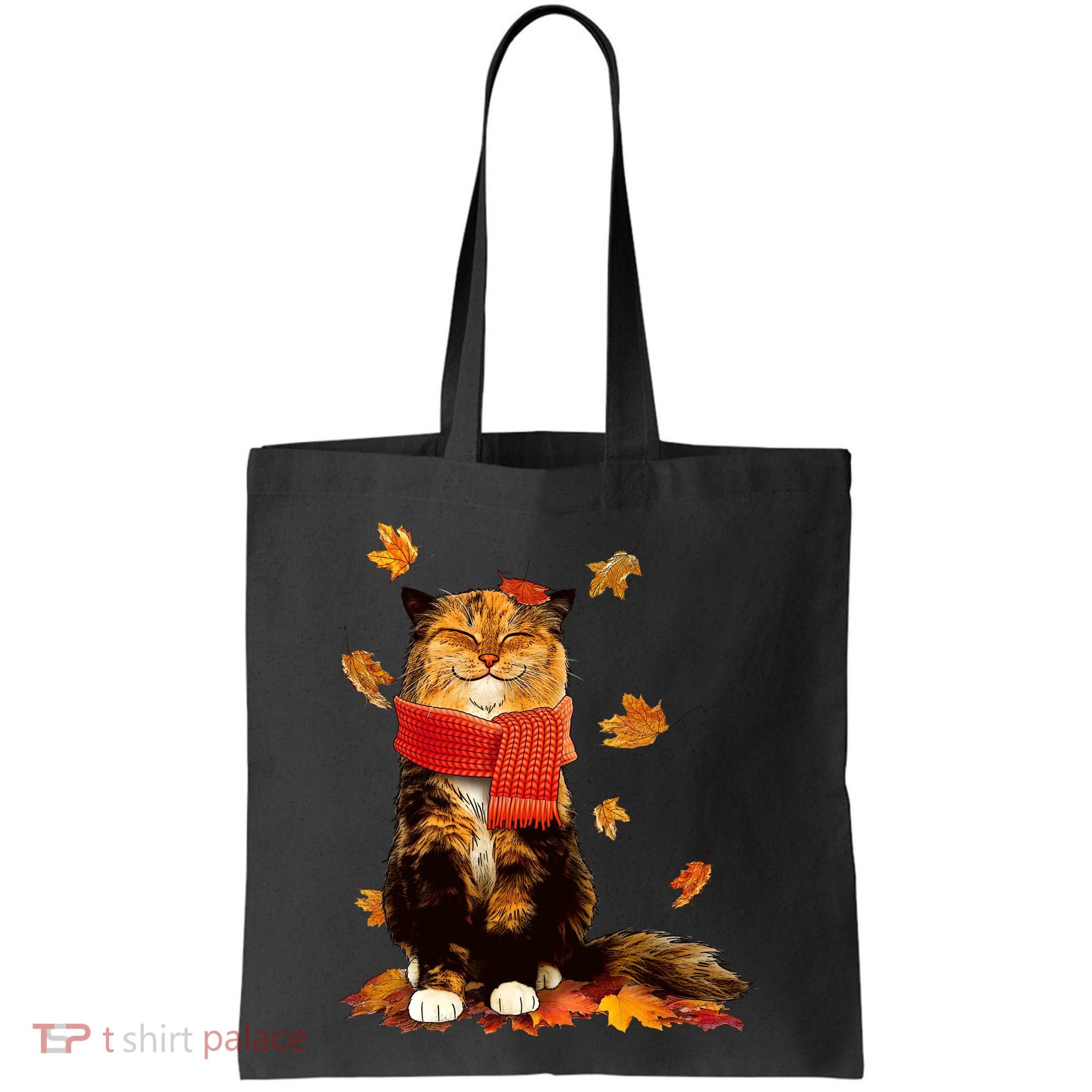 Cute Happy Autumn Cat Fall Season Lover Tote Bag