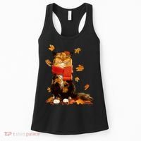 Cute Happy Autumn Cat Fall Season Lover Women's Tank Top thumb 0
