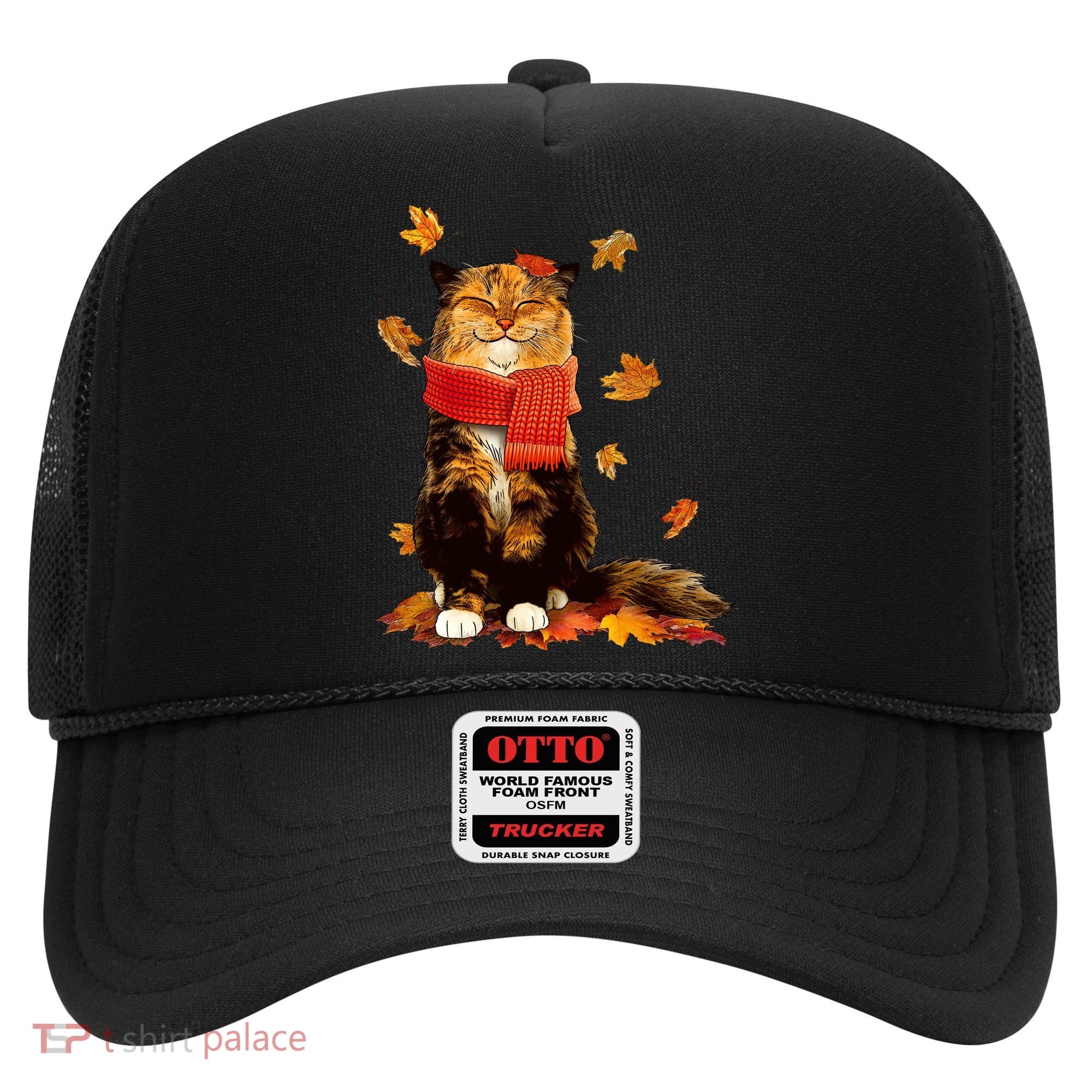 Cute Happy Autumn Cat Fall Season Lover Hat
