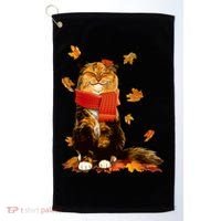 Cute Happy Autumn Cat Fall Season Lover Golf Towel thumb 0