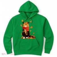 Cute Happy Autumn Cat Fall Season Lover Hoodie thumb 0