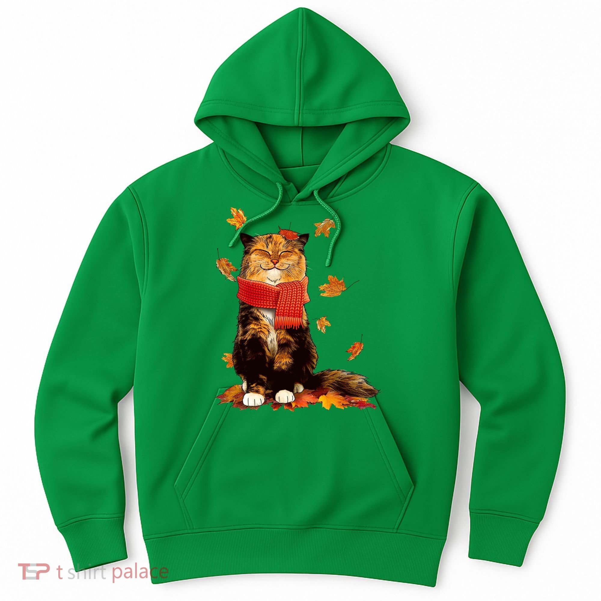 Cute Happy Autumn Cat Fall Season Lover Hoodie