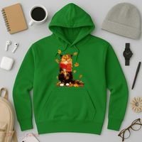 Cute Happy Autumn Cat Fall Season Lover Hoodie thumb 3