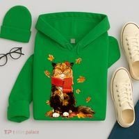 Cute Happy Autumn Cat Fall Season Lover Hoodie thumb 4