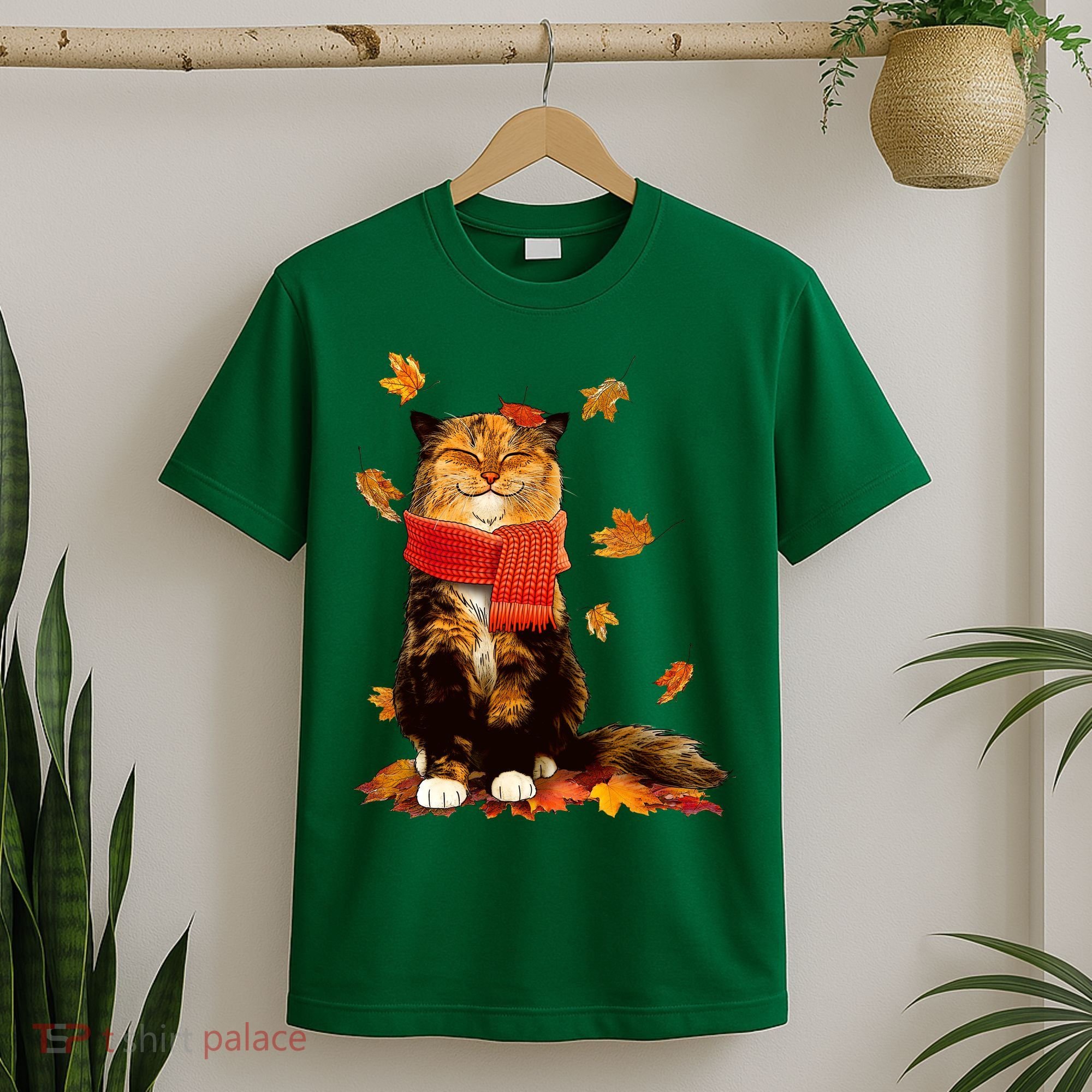 Cute Happy Autumn Cat Fall Season Lover T-Shirt