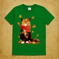 Cute Happy Autumn Cat Fall Season Lover T-Shirt thumb 5