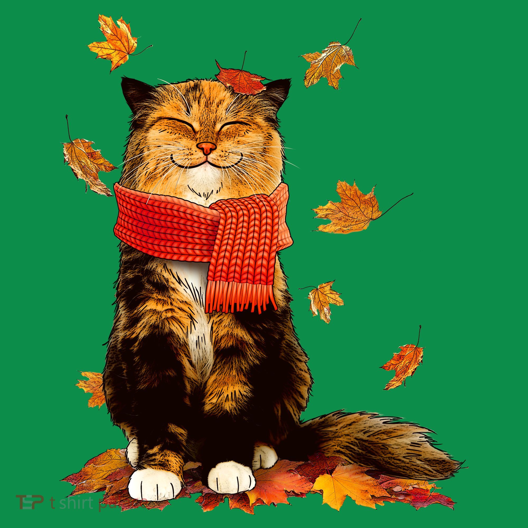 Cute Happy Autumn Cat Fall Season Lover Coaster