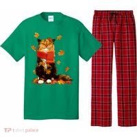 Cute Happy Autumn Cat Fall Season Lover Pajama Set thumb 0