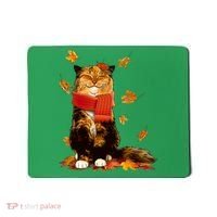 Cute Happy Autumn Cat Fall Season Lover Mousepad thumb 0