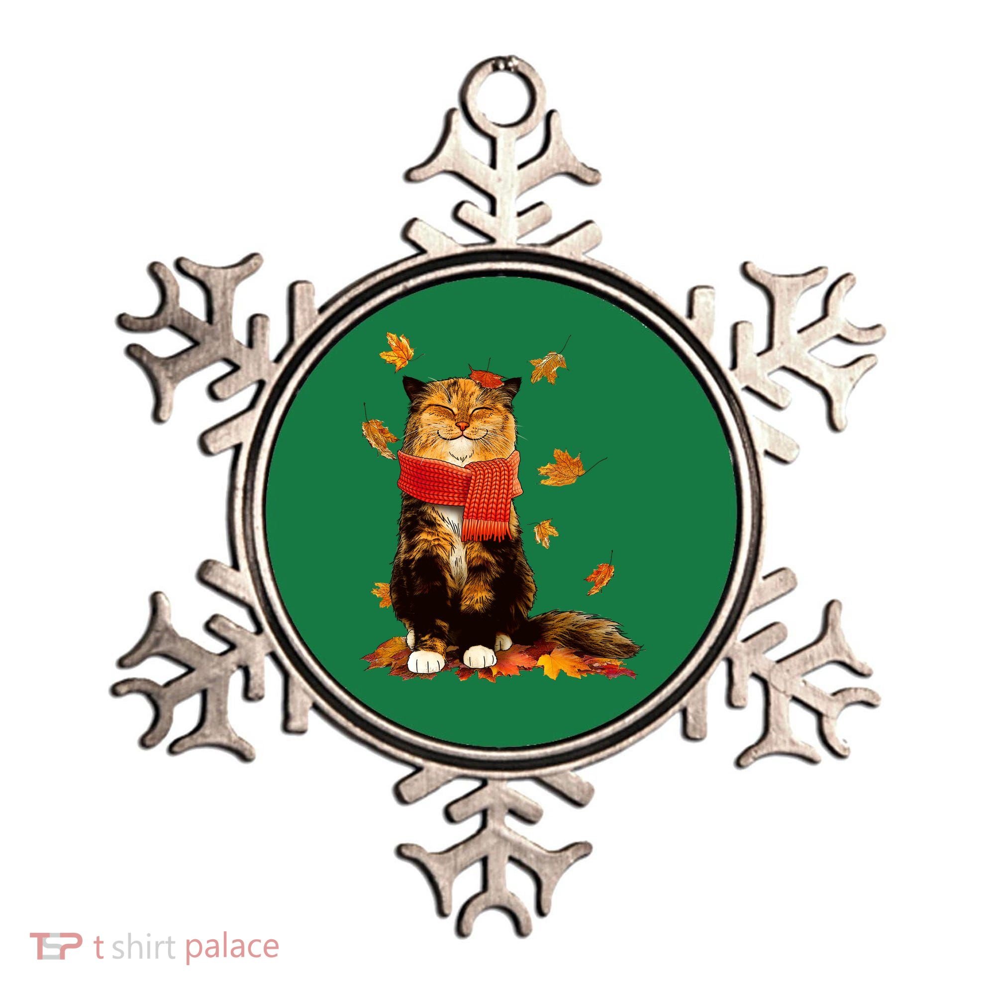 Cute Happy Autumn Cat Fall Season Lover Ornament