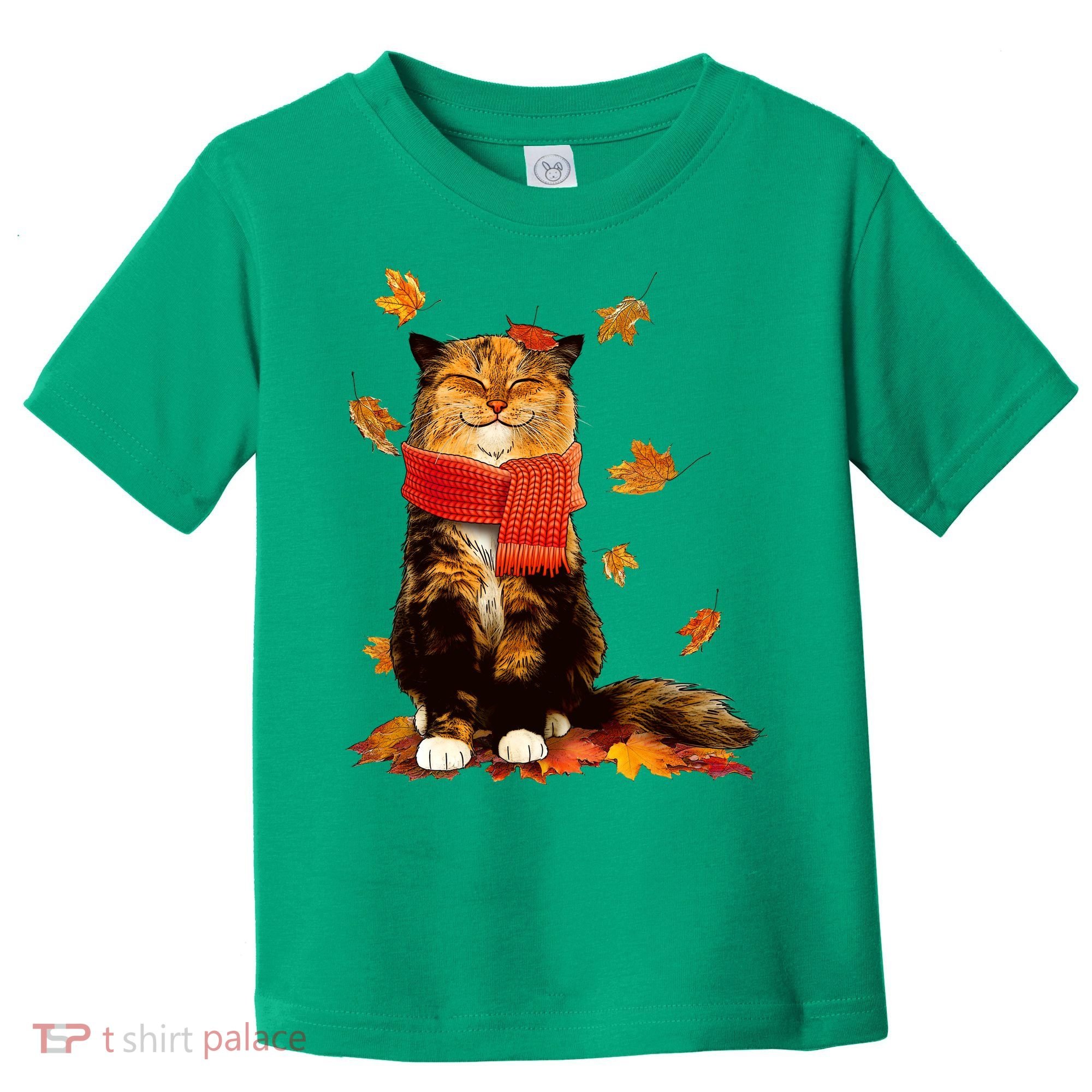 Cute Happy Autumn Cat Fall Season Lover Toddler T-Shirt