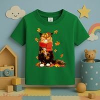 Cute Happy Autumn Cat Fall Season Lover Toddler T-Shirt thumb 3
