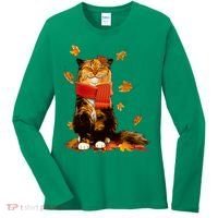 Cute Happy Autumn Cat Fall Season Lover Women's Long Sleeve Shirt thumb 0
