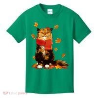 Cute Happy Autumn Cat Fall Season Lover Kids T-Shirt thumb 0