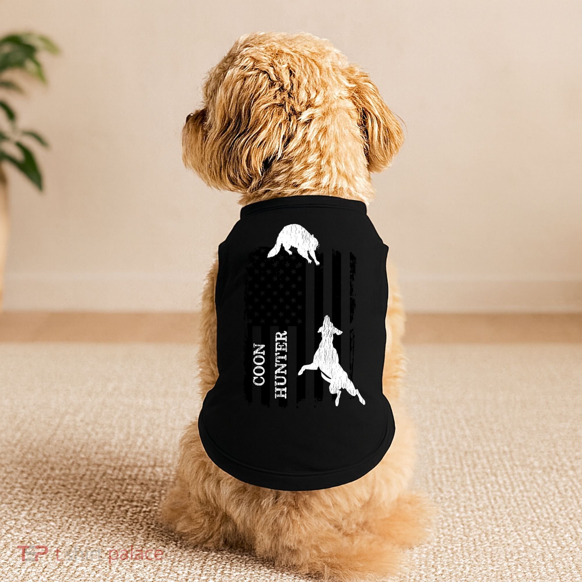 Coon Hunting American Flag Dog Doggie Tank