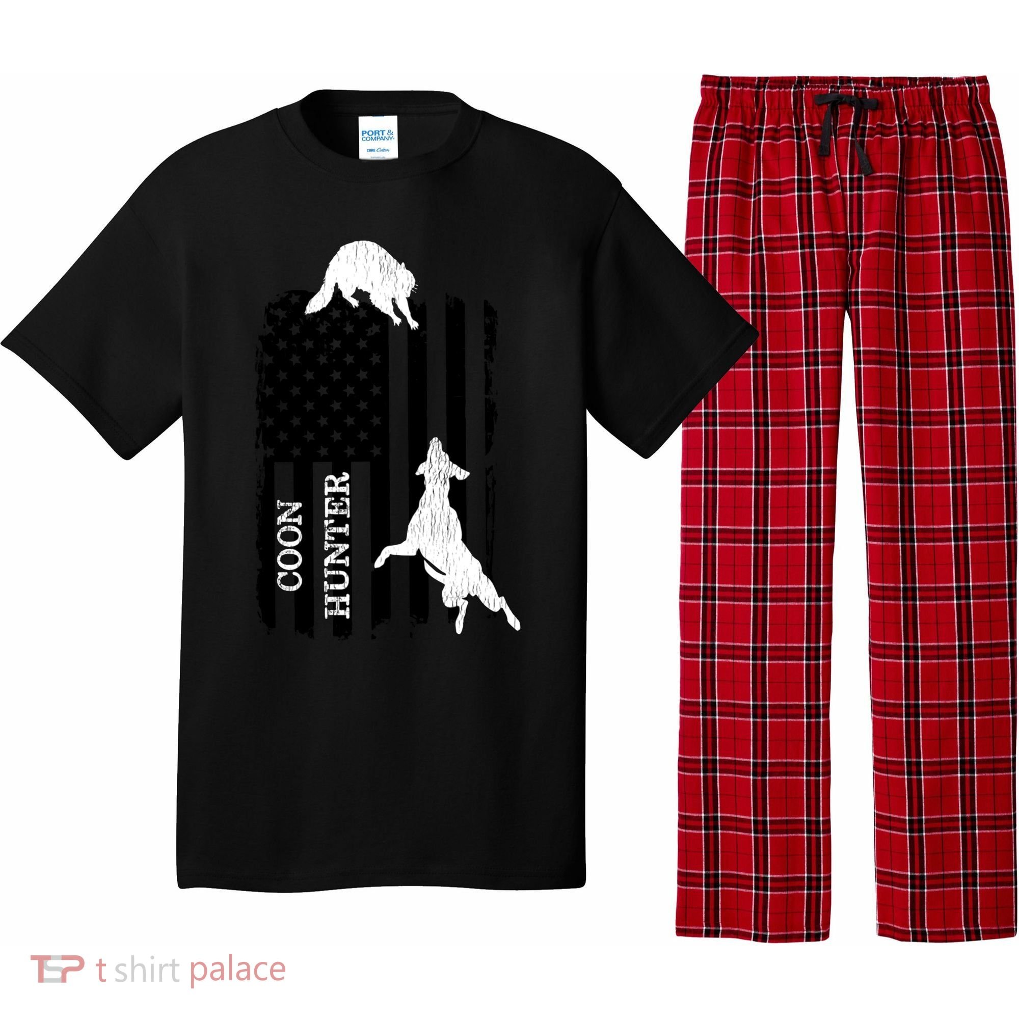 Coon Hunting American Flag Dog Pajama Set