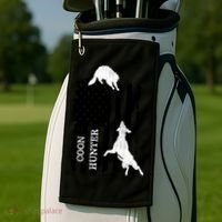 Coon Hunting American Flag Dog Golf Towel thumb 2