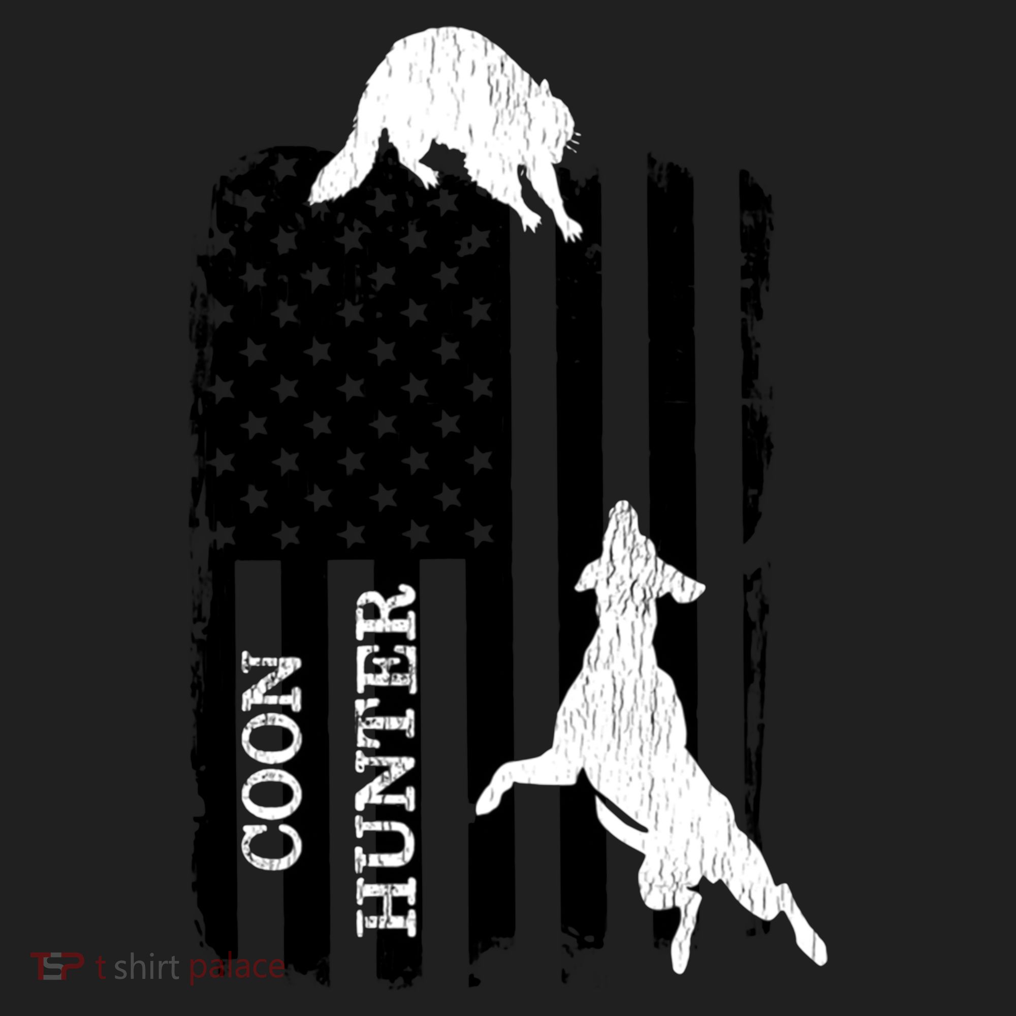 Coon Hunting American Flag Dog Golf Towel