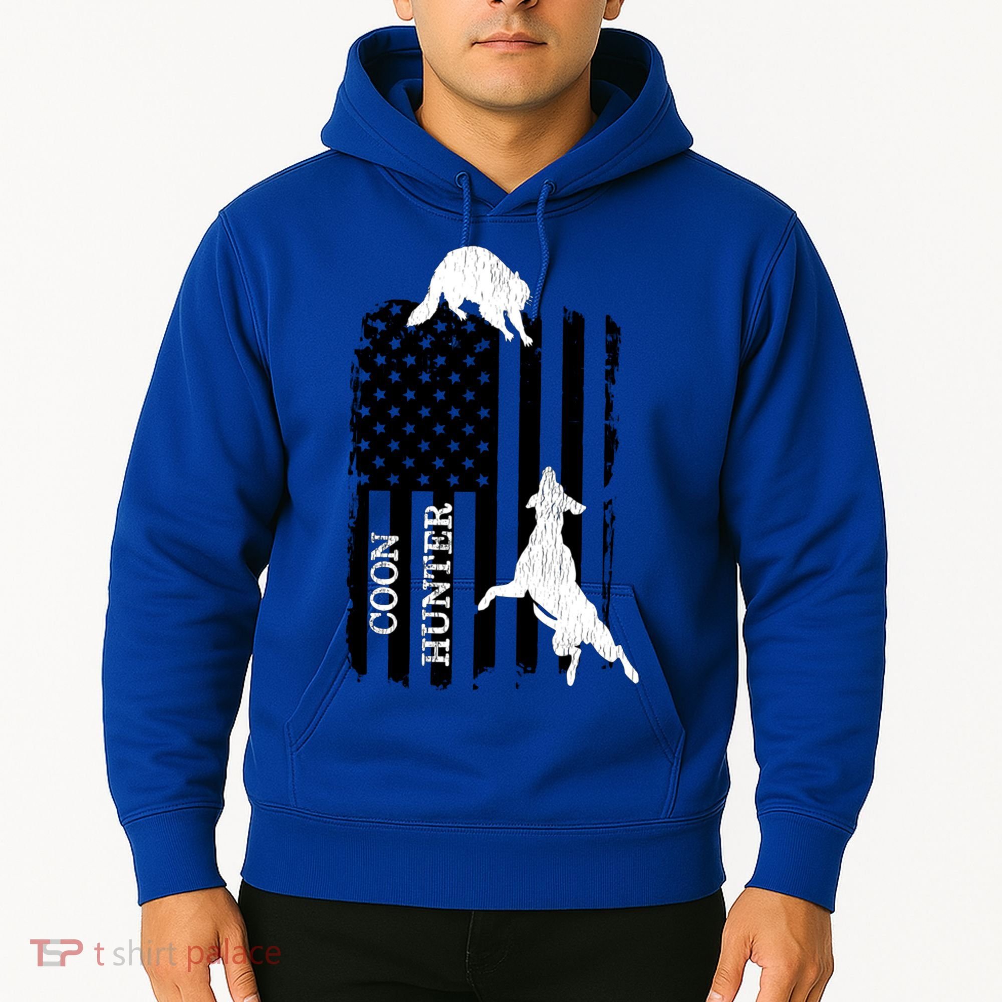 Coon Hunting American Flag Dog Hoodie