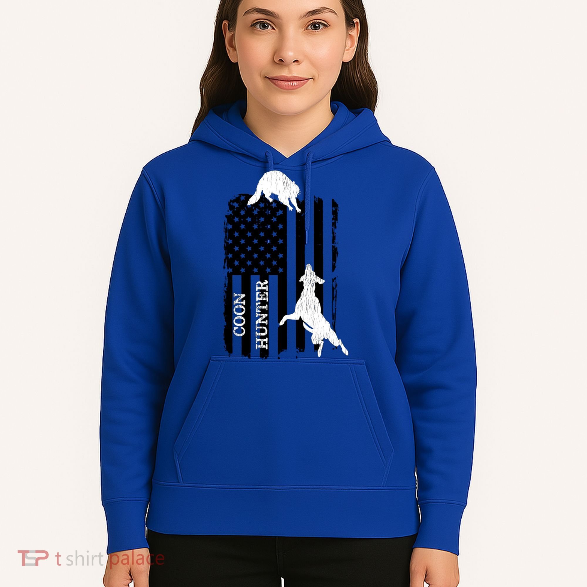 Coon Hunting American Flag Dog Hoodie
