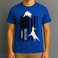 Coon Hunting American Flag Dog T-Shirt thumb 3