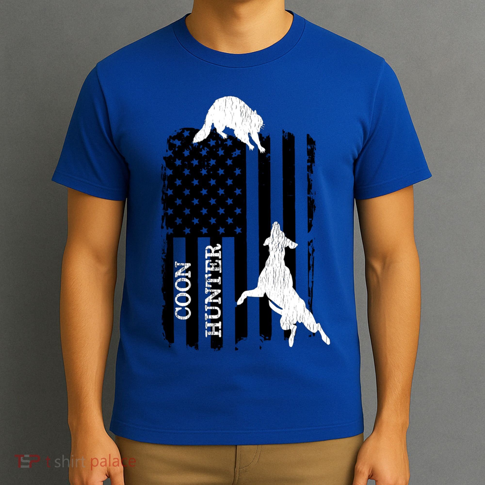 Coon Hunting American Flag Dog T-Shirt