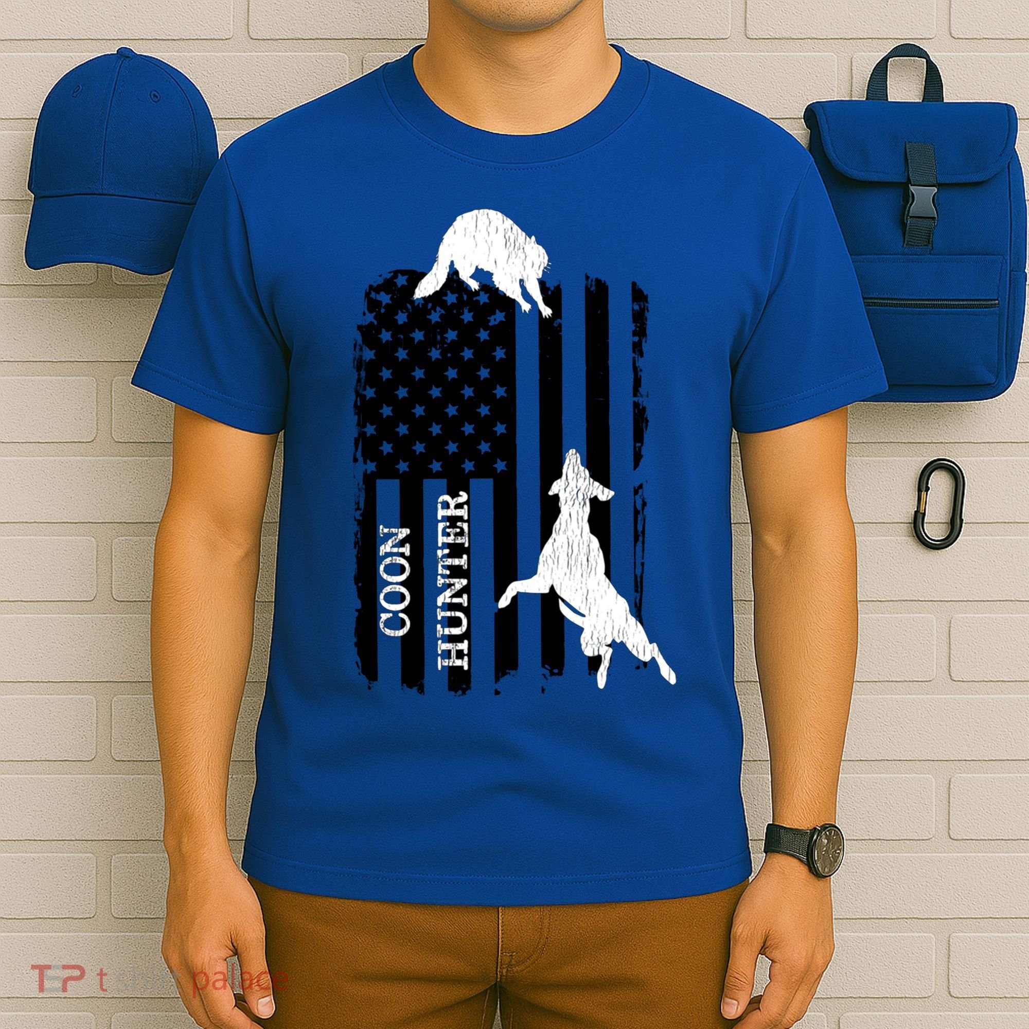 Coon Hunting American Flag Dog T-Shirt