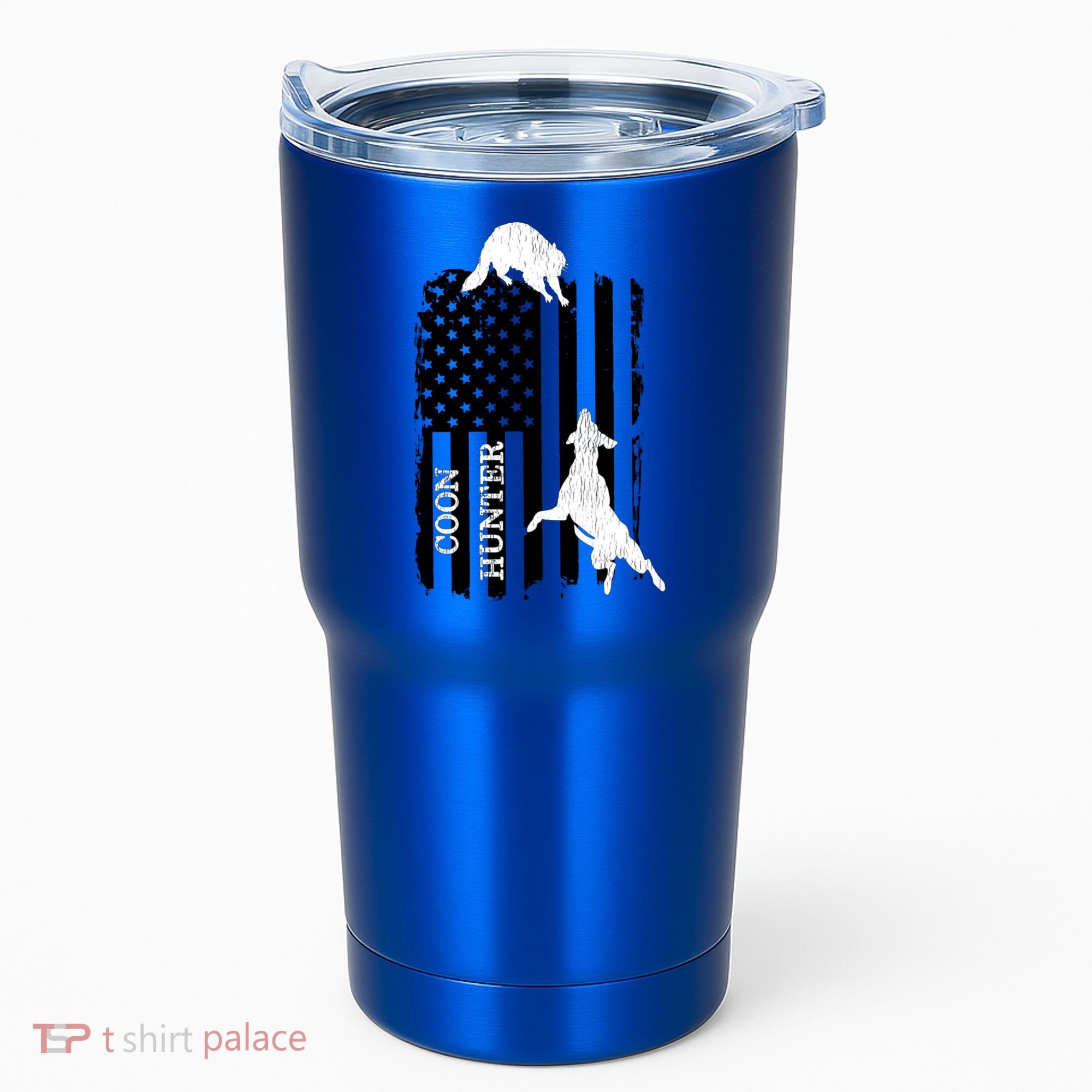 Coon Hunting American Flag Dog Tumbler