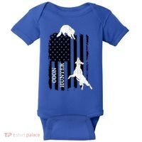 Coon Hunting American Flag Dog Baby Bodysuit thumb 0