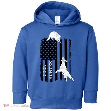 Coon Hunting American Flag Dog Toddler Hoodie