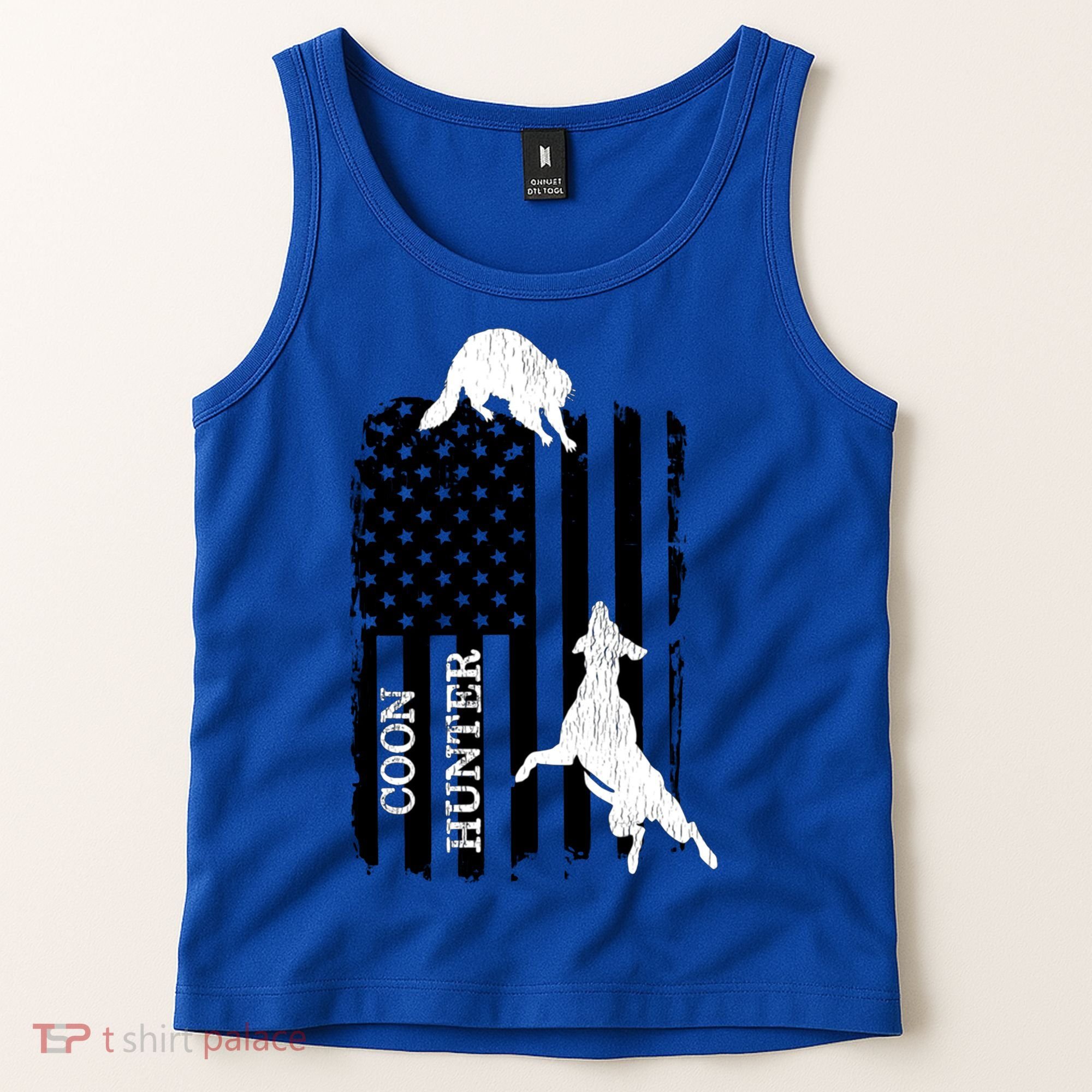 Coon Hunting American Flag Dog Tank Top