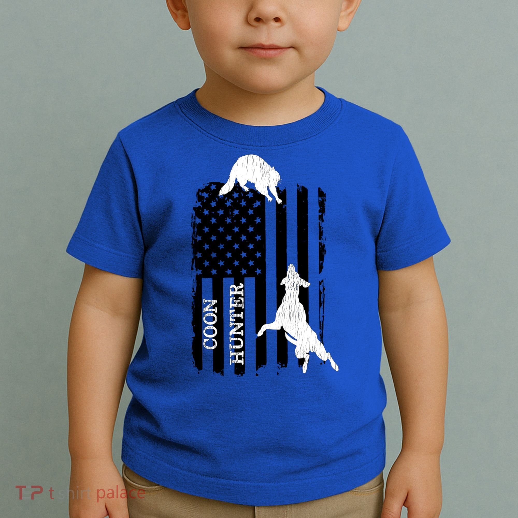 Coon Hunting American Flag Dog Toddler T-Shirt